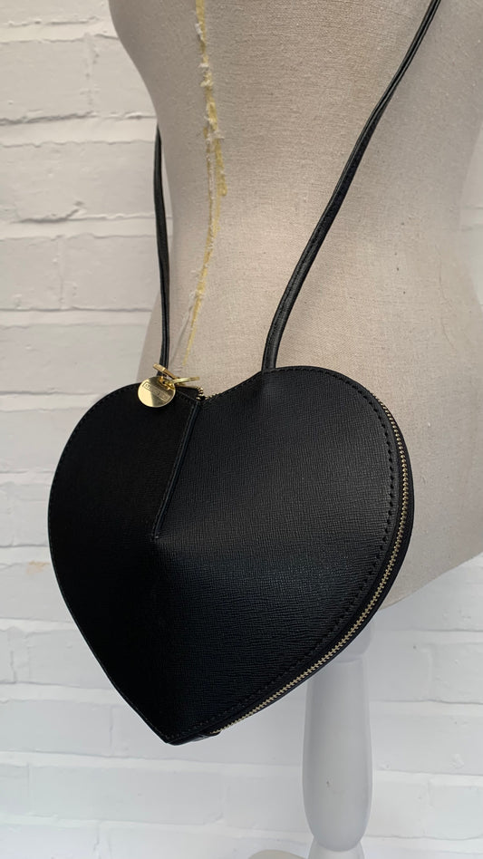 Black Love Heart Leather Bag - Amour