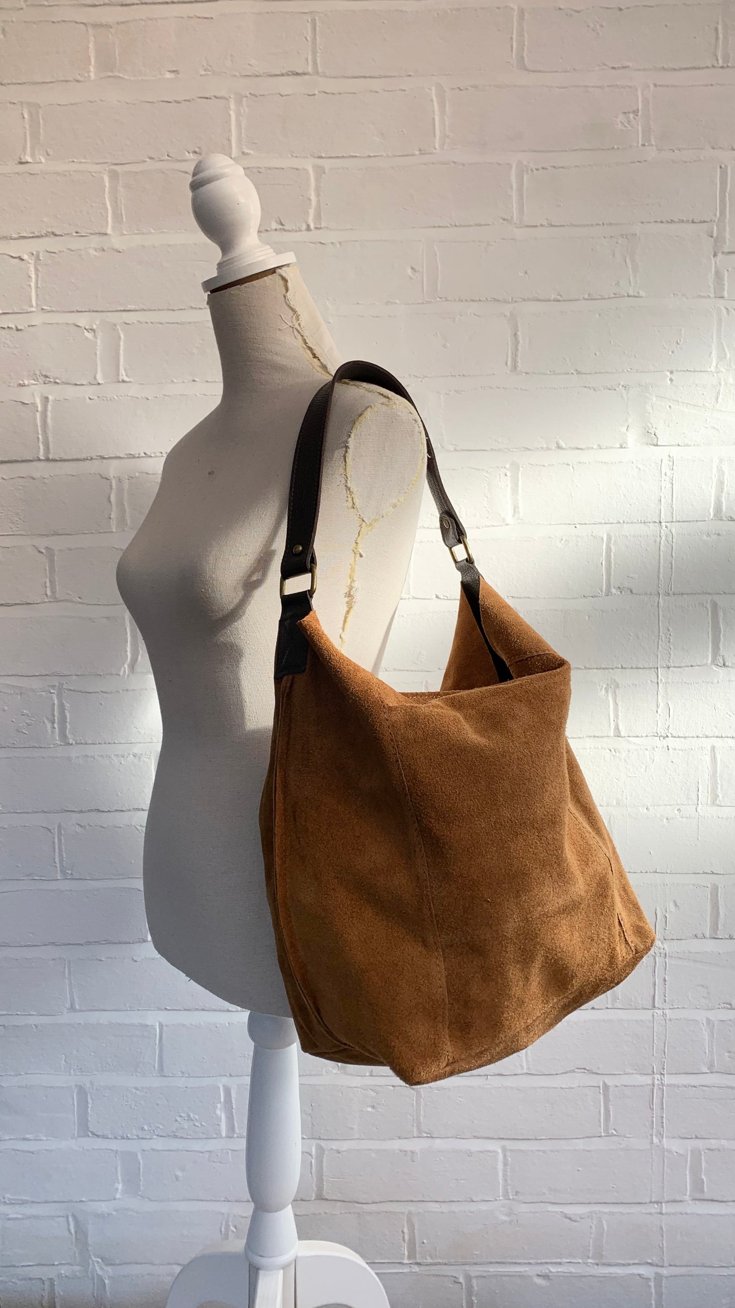 Brown Suede Shoulder Bag - Twiggy