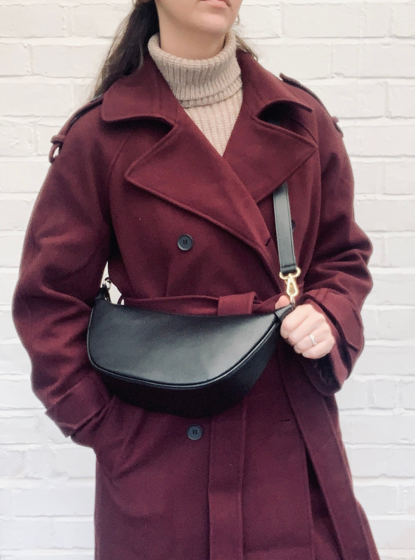 Leather Moon Bag - Brooke