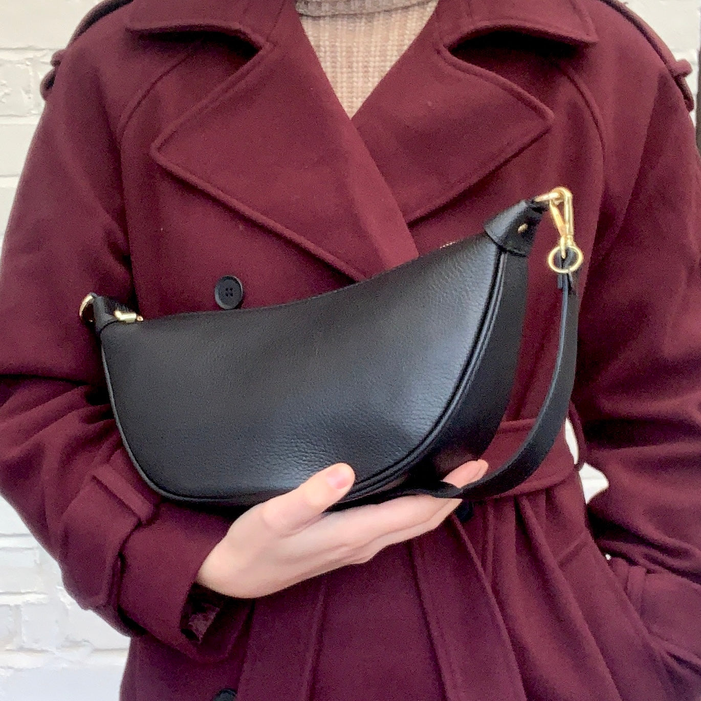 Leather Moon Bag - Brooke