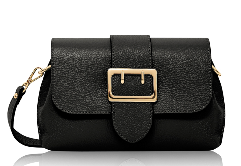 Spacious Leather Buckle Bag With 3 Compartments
