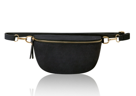 Black Suede Bum Bag - Bonnie