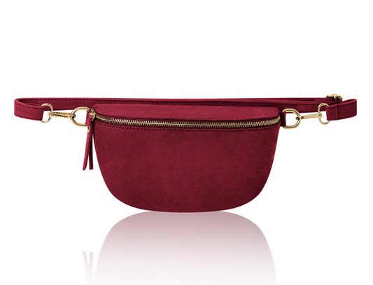 Dark Red Suede Bum Bag - Bonnie