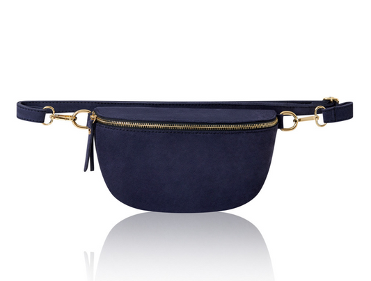 Navy Suede Bum Bag - Bonnie