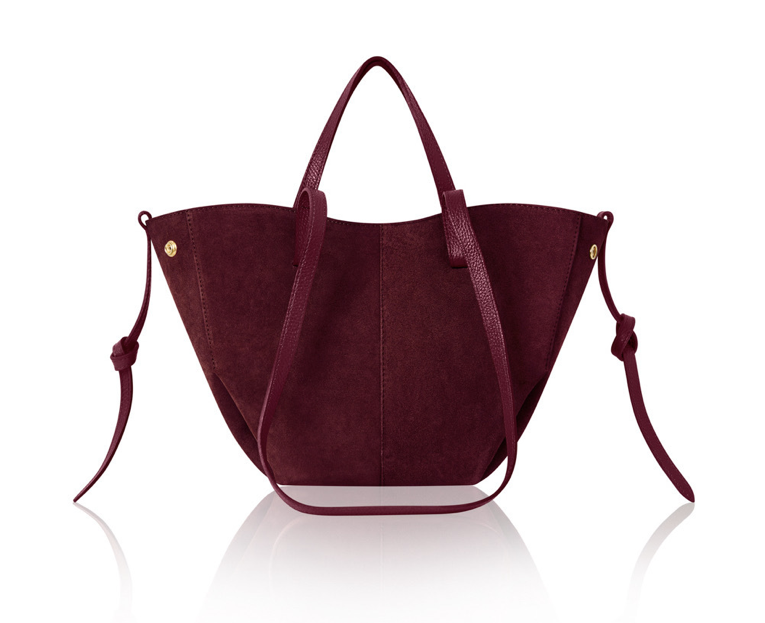 Red Plum Suede Shoulder Bag - Diana