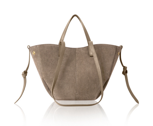 Taupe Suede Shoulder Bag - Diana