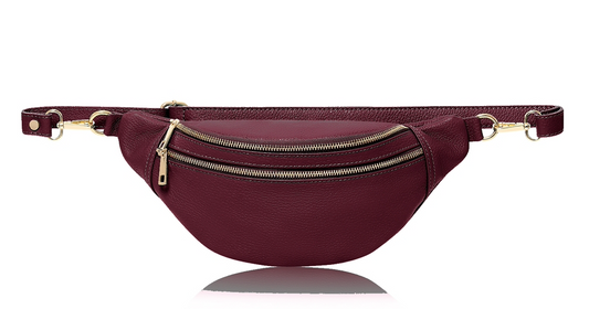 Burgundy Leather Bag - Cecilia