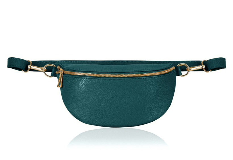 Teal Leather Bum Bag - Aurora