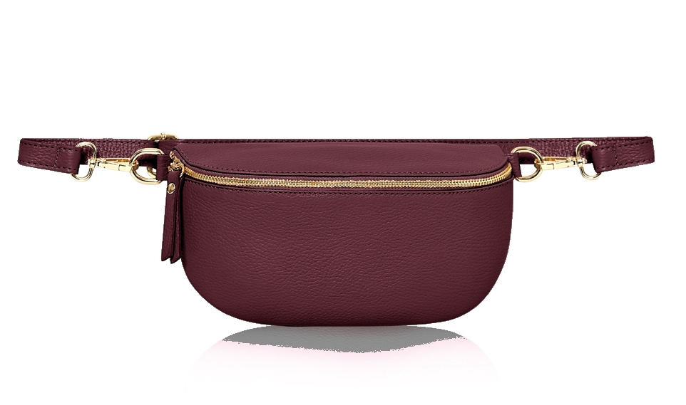 Burgundy Large Leather Sling Bag - Felicity