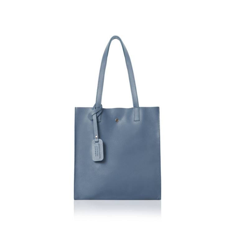 Blue Leather Tote Bag - Arya