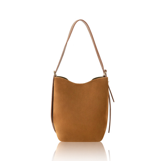 Tan suede bucket bag - Clancy