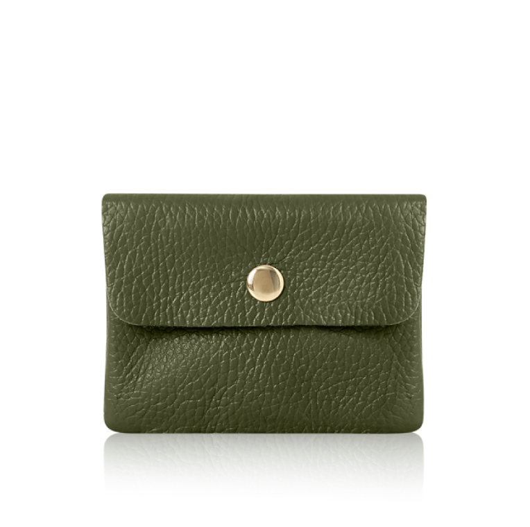 Olive Green Mini Leather Purse - Mini