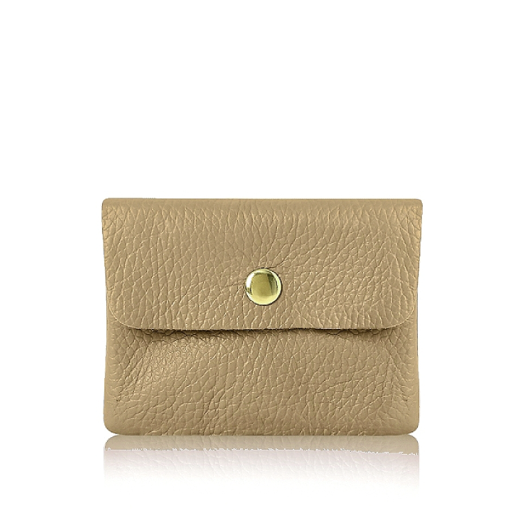 Taupe Mini Leather Purse - Mini