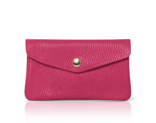 Fuchsia Leather Purse - Medium