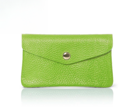 Lime Green Leather Purse - Medium