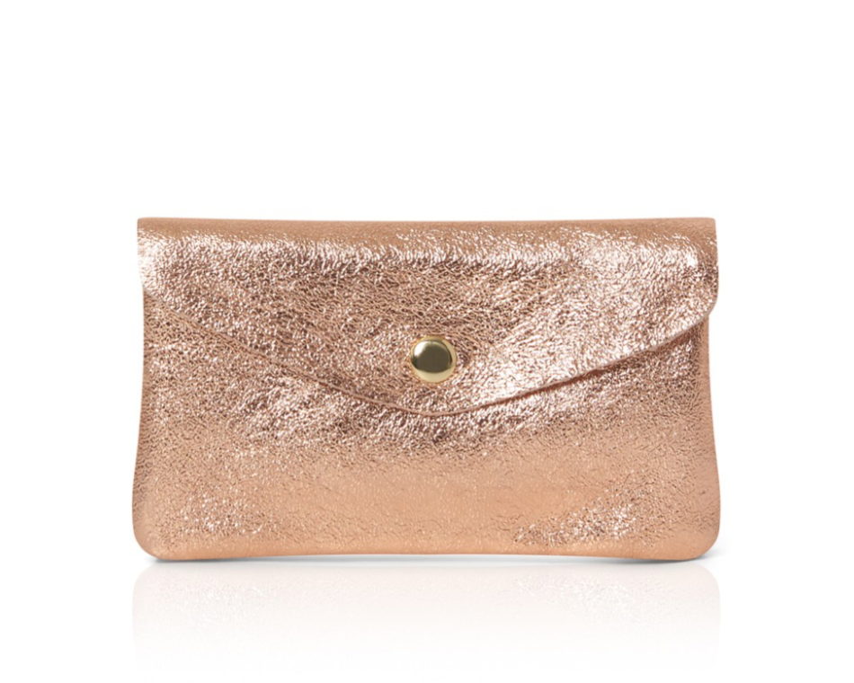 Rose Gold Leather Purse - Medium