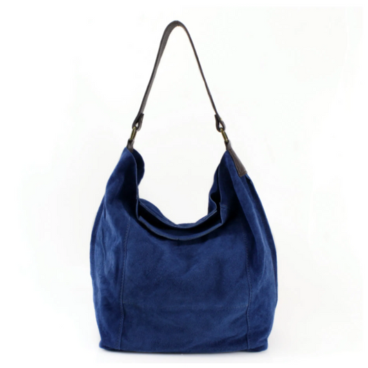 Blue Suede Shoulder Bag - Twiggy