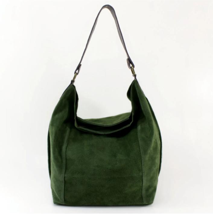 Green Suede Shoulder Bag - Twiggy