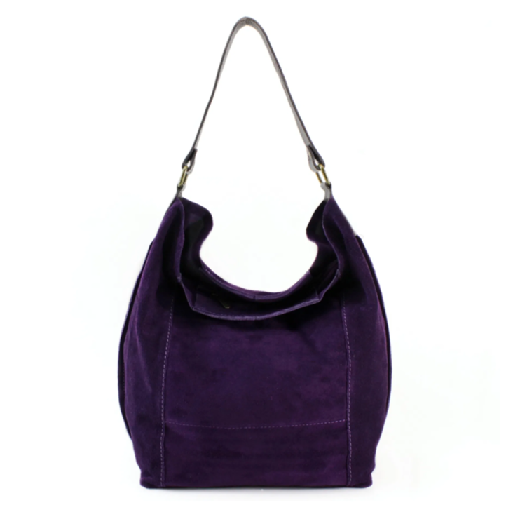 Purple Suede Shoulder Bag - Twiggy