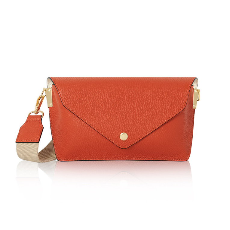 Small Orange Leather Bag - Sansa