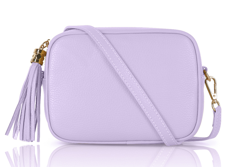 Lilac Leather Crossbody Bag With Tassel - Darcy