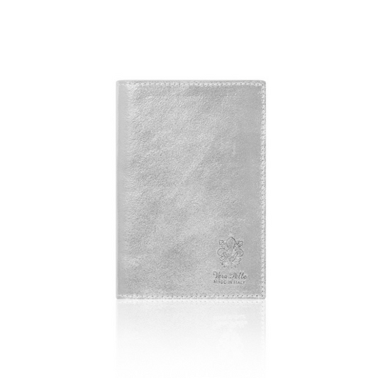 Silver Leather Passport Holder