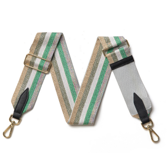 Green Sparkle Stripe Bag Strap