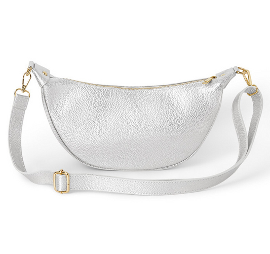 Silver Leather Moon Bag - Brooke