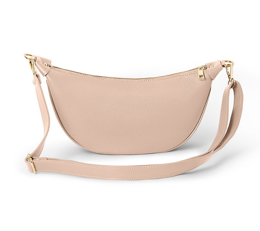 Nude Pink Leather Moon Bag - Brooke