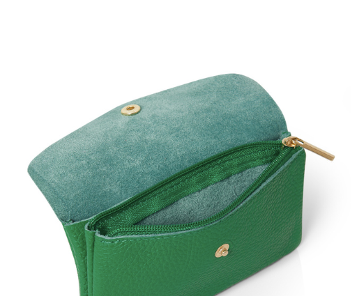 Green Leather Purse - Medium