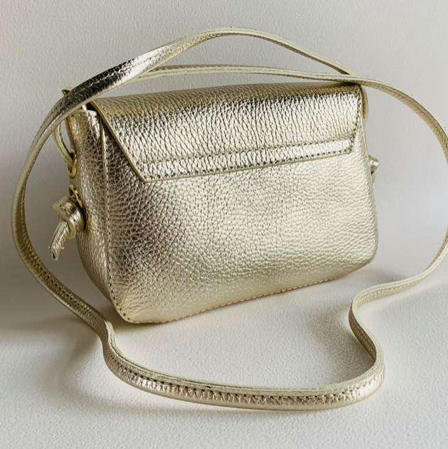 Small Gold Bag With Knot Detail - Isla