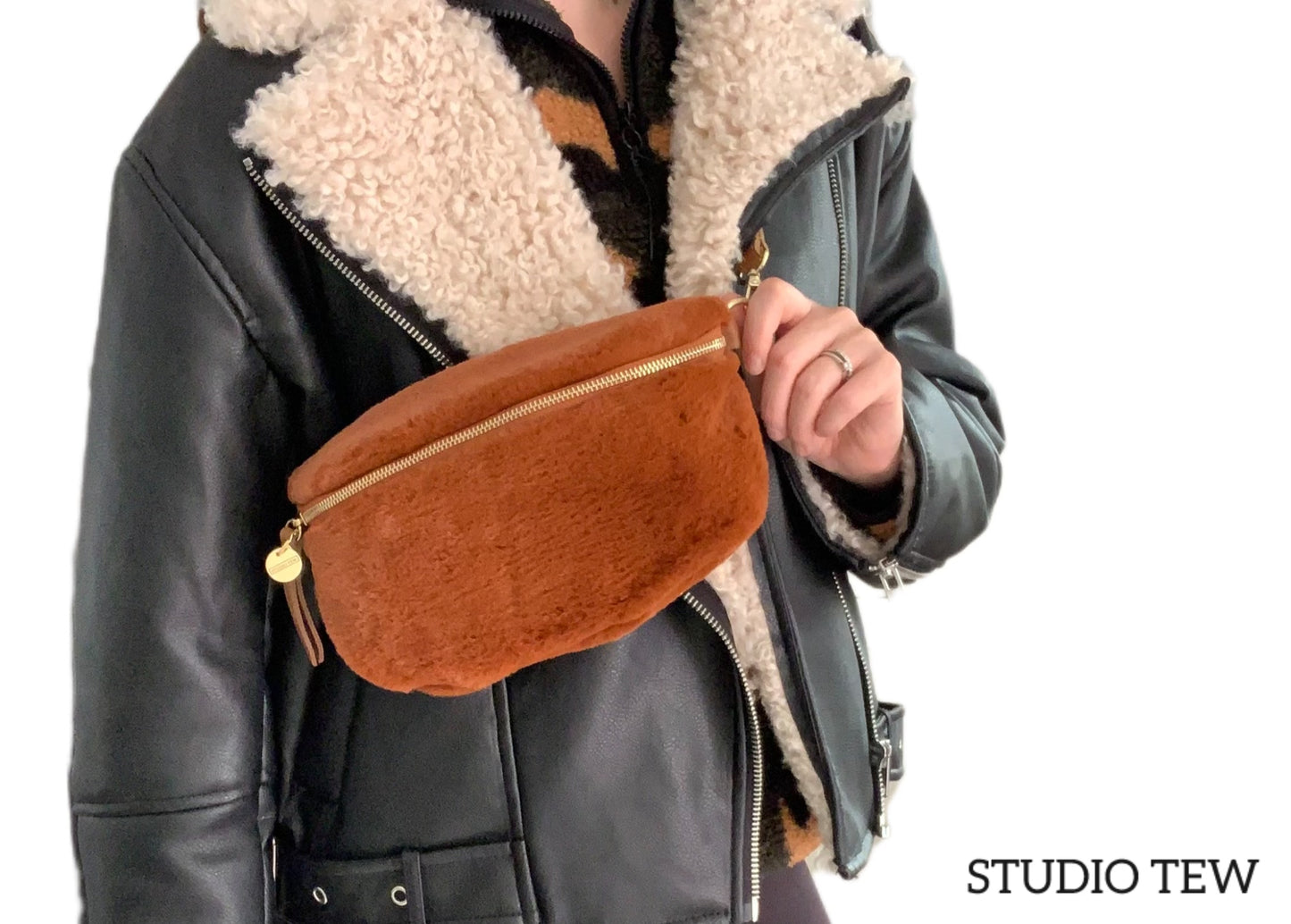 Faux Fur & Leather Sling Bag - The Auttie Bag