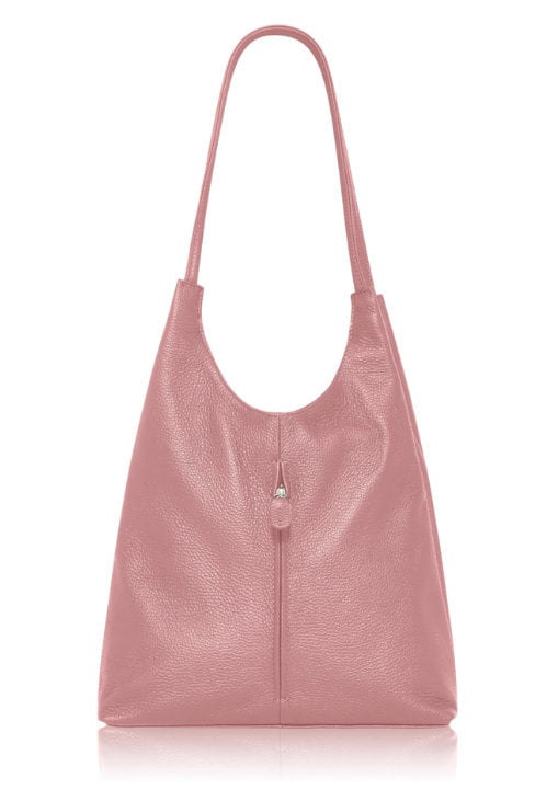 Damen-Umhängetasche aus Leder, Handtasche aus Leder, 3. Jahrestag, stilvolle Umhängetasche, zeitlose Damentasche, rosa Umhängetasche, braune Tasche
